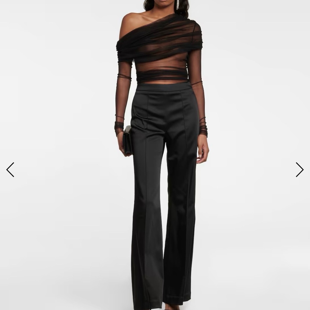 CHRISTOPHER ESBER Black Sheer Off The Shoulder Top